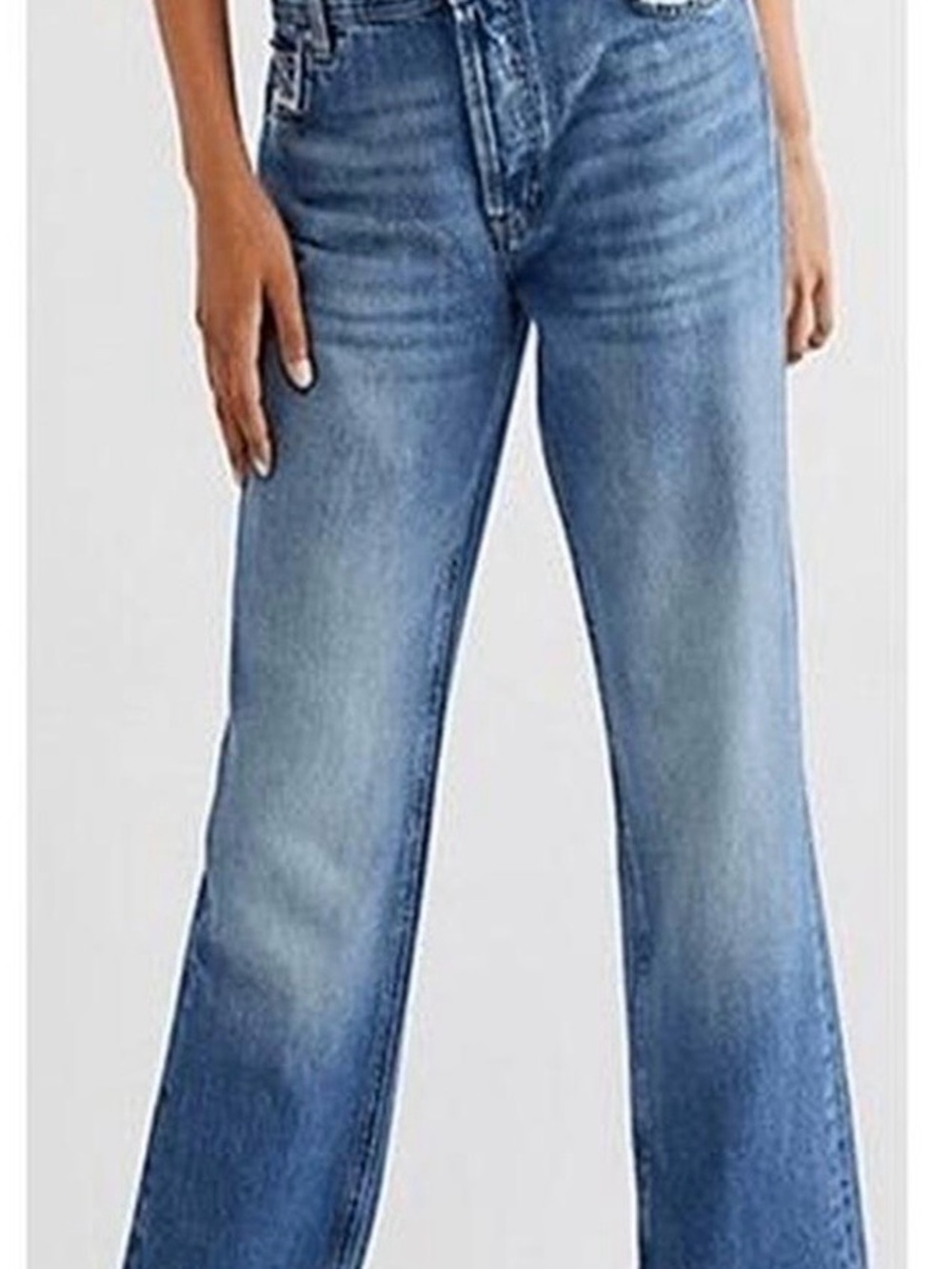 We The Free Maggie Frayed Crop Wide-Leg Jeans - Classic Blue Wash